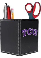TCU Horned Frogs Leather Desk Caddy