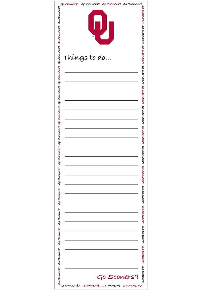 Oklahoma Sooners To Do List Notepad