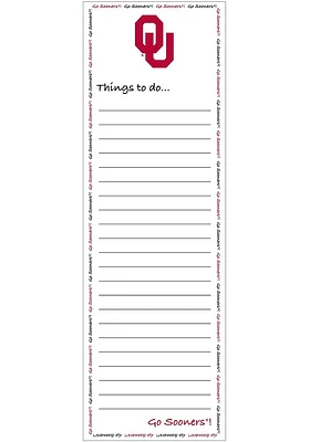 Oklahoma Sooners To Do List Notepad