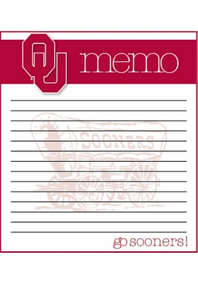 Oklahoma Sooners Small Memo Notepad