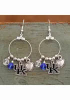 Kentucky Wildcats Hoop Charm Dangle Womens Earrings