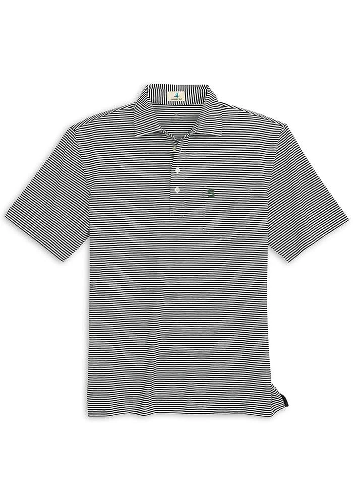 Johnnie O Michigan State Spartans Mens Charcoal Nelly Striped Pocket Short Sleeve Fashion Polo