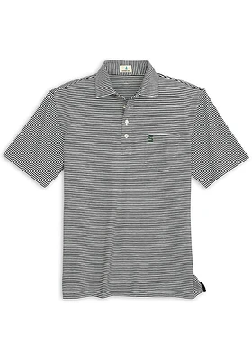 Johnnie O Michigan State Spartans Mens Charcoal Nelly Striped Pocket Short Sleeve Fashion Polo