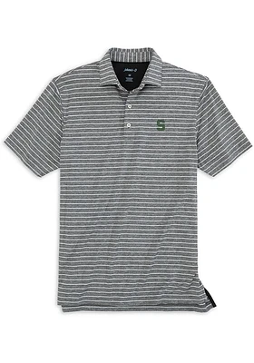 Johnnie O Michigan State Spartans Mens Black Newton Heathered Stripe Short Sleeve Fashion Polo