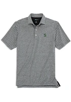 Johnnie O Michigan State Spartans Mens Black Newton Heathered Stripe Short Sleeve Fashion Polo
