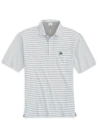 Johnnie O Notre Dame Fighting Irish Mens Grey Nelly Striped Pocket Short Sleeve Fashion Polo