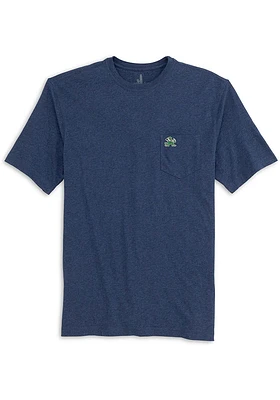 Johnnie O Notre Dame Fighting Irish Navy Blue Heathered Tyler Pocket Short Sleeve T Shirt