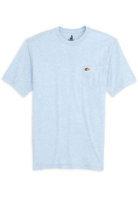 Johnnie O Kansas Jayhawks Light Blue Heathered Tyler Pocket Short Sleeve T Shirt