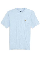 Johnnie O Kansas Jayhawks Light Blue Heathered Tyler Pocket Short Sleeve T Shirt