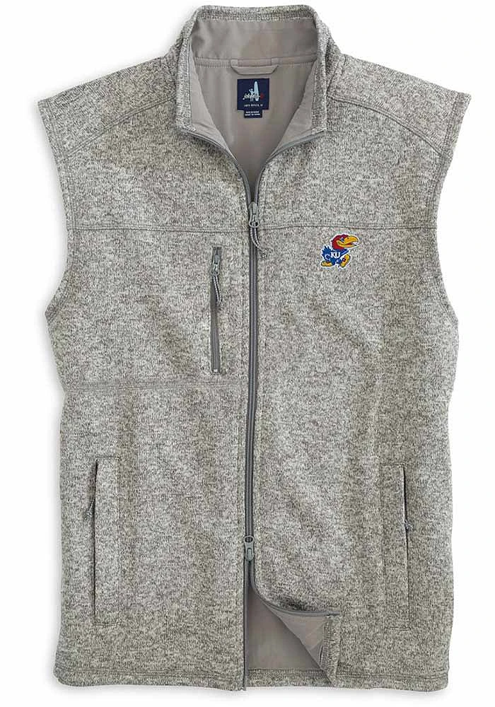Johnnie O Kansas Jayhawks Mens Grey Wes Sleeveless Jacket