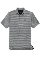 Johnnie O Texas A&M Aggies Mens Black Newton Heathered Stripe Short Sleeve Fashion Polo