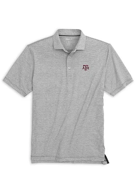 Johnnie O Texas A&M Aggies Mens Charcoal Lyndon Striped Short Sleeve Fashion Polo