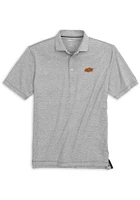 Johnnie O Oklahoma State Cowboys Mens Charcoal Lyndon Striped Short Sleeve Fashion Polo
