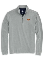 Johnnie O Oklahoma State Cowboys Mens Grey Brady Polar Fleece Long Sleeve Qtr Zip Pullover