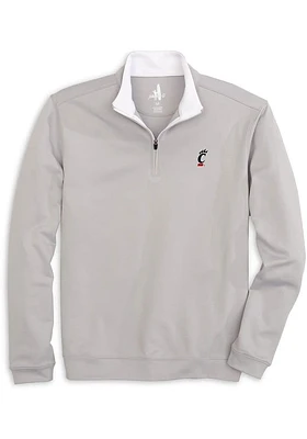 Johnnie O Cincinnati Bearcats Mens Grey Diaz Long Sleeve 1/4 Zip Pullover