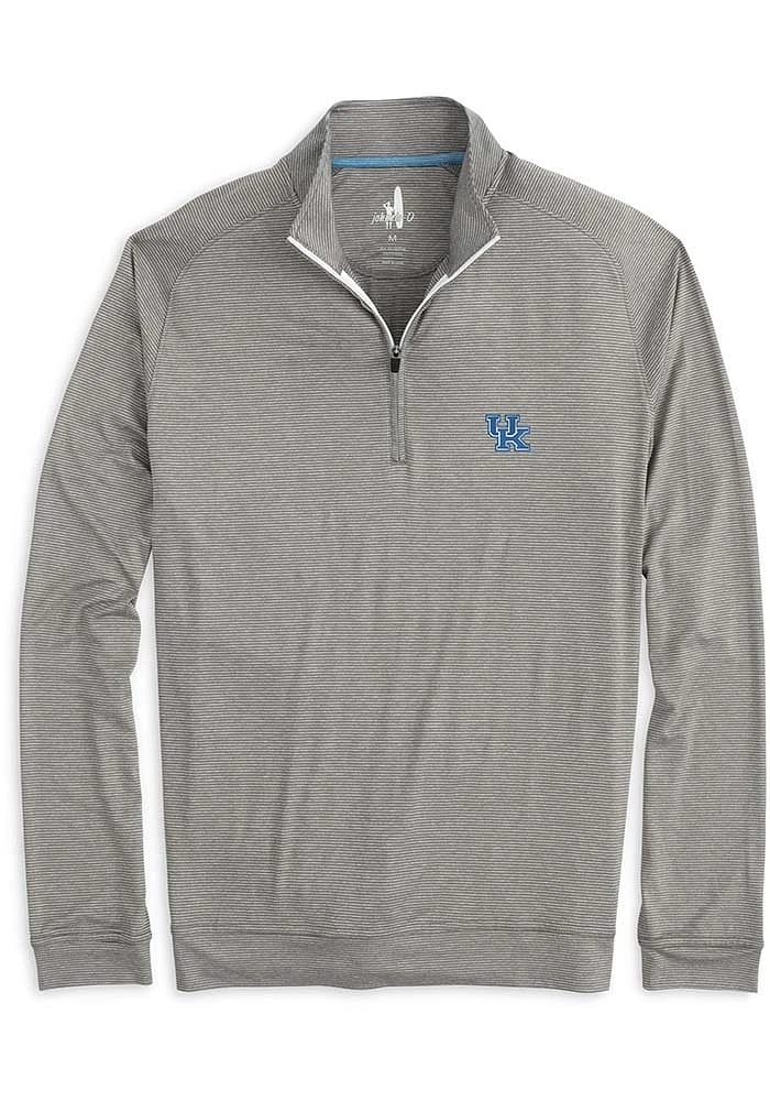 Johnnie O Kentucky Wildcats Mens Grey Vaughn Melange Long Sleeve 1/4 Zip Pullover