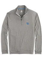 Johnnie O Kentucky Wildcats Mens Grey Vaughn Melange Long Sleeve Qtr Zip Pullover