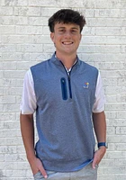 Johnnie O Kansas Jayhawks Mens Navy Blue Denny Melange Sleeveless Jacket