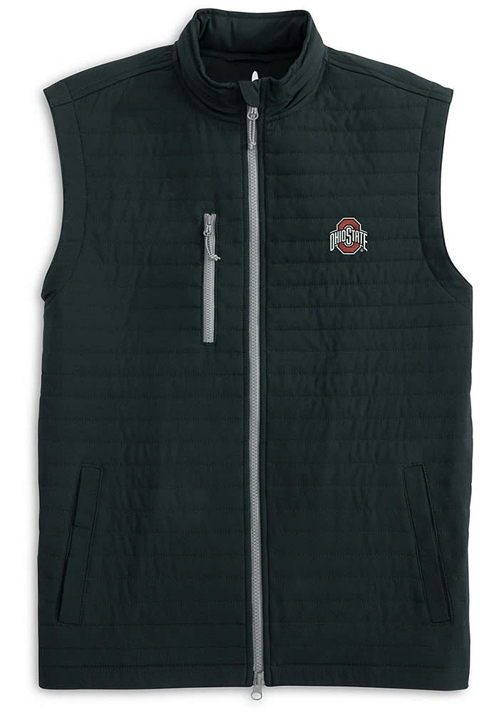 Johnnie O Ohio State Buckeyes Mens Black Crosswind Sleeveless Jacket