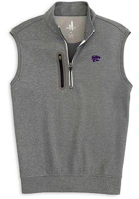 Johnnie O K-State Wildcats Mens Black Denny Melange Sleeveless Jacket