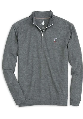 Johnnie O Cincinnati Bearcats Mens Charcoal Vaughn Long Sleeve Qtr Zip Pullover