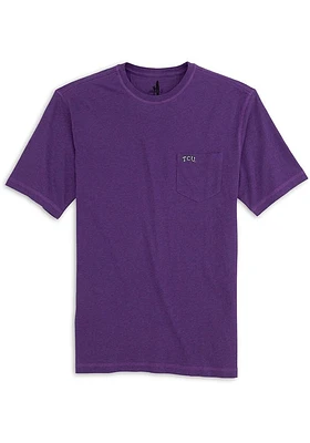Johnnie O TCU Horned Frogs Purple Heathered Tyler Pocket Short Sleeve T Shirt