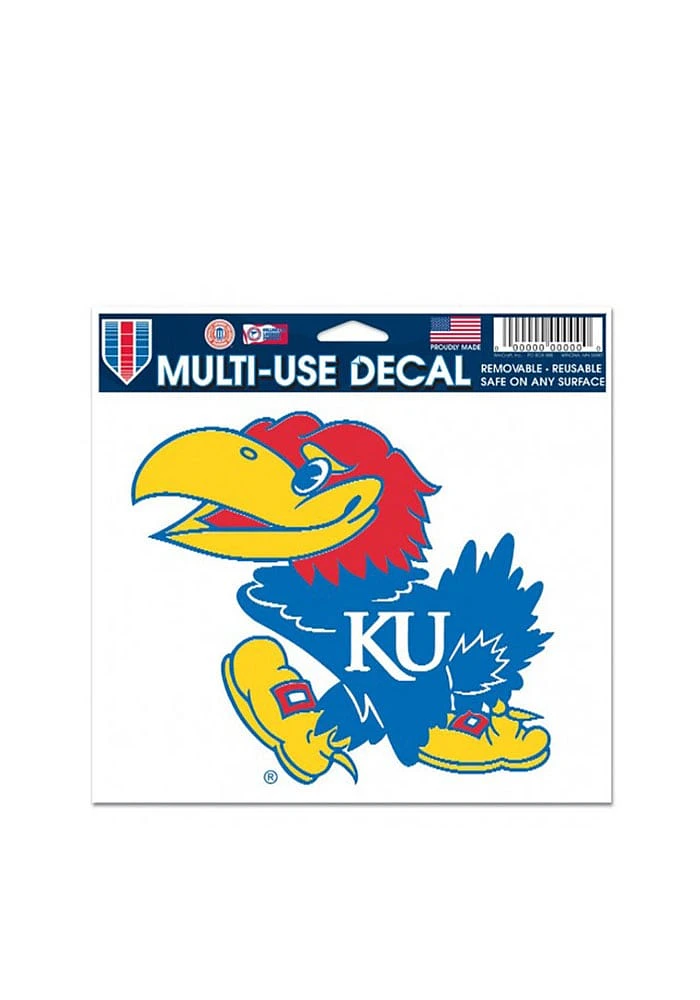 Kansas Jayhawks 5x6 Auto Decal - Blue