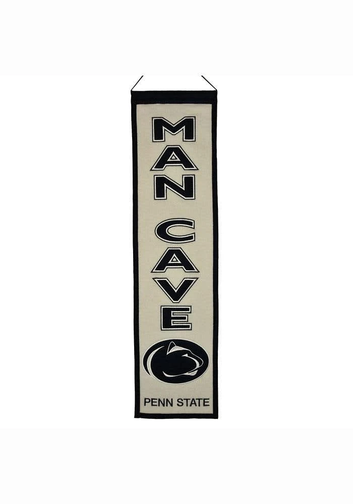 Penn State Nittany Lions 8x32 Man Cave Banner - Grey