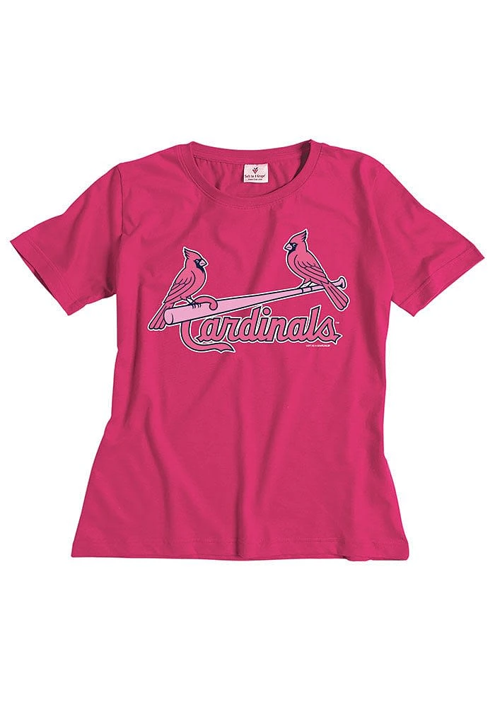 St Louis Cardinals Girls Pink Youth Wordmark Short Sleeve Tee