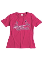 St Louis Cardinals Girls Pink Youth Wordmark Short Sleeve Tee