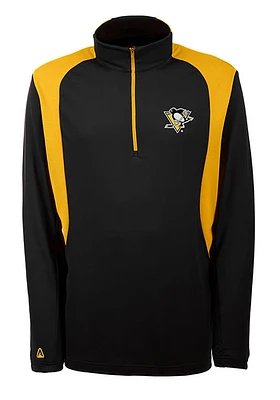 Antigua Pittsburgh Penguins Mens Black Delta Long Sleeve Qtr Zip Pullover