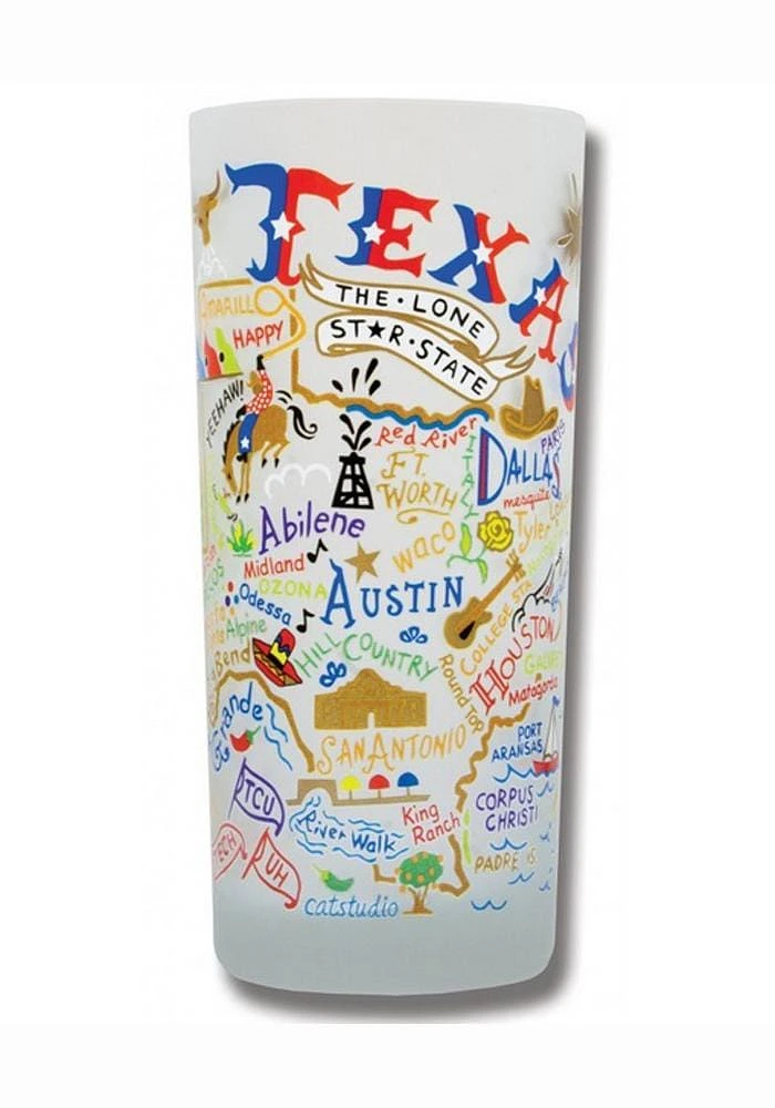 Texas Frosted Pint Glass - White
