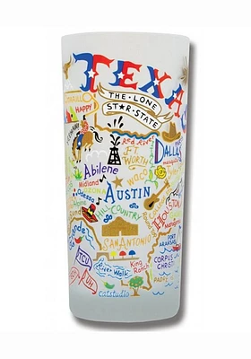 Texas Frosted Pint Glass - White
