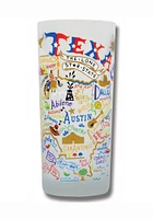 Texas Frosted Pint Glass - White