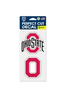 Ohio State Buckeyes 4x4 2 Pack Perfect Cut Auto Decal - Red