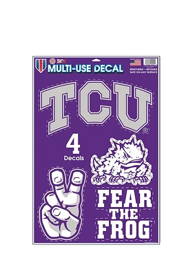 TCU Horned Frogs 11x17 Multi Use Sheet Auto Decal - Purple