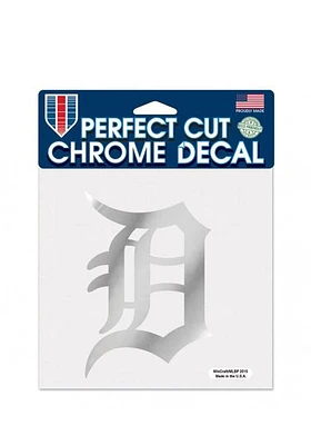 Detroit Tigers 6x6 Chrome Auto Decal - Silver