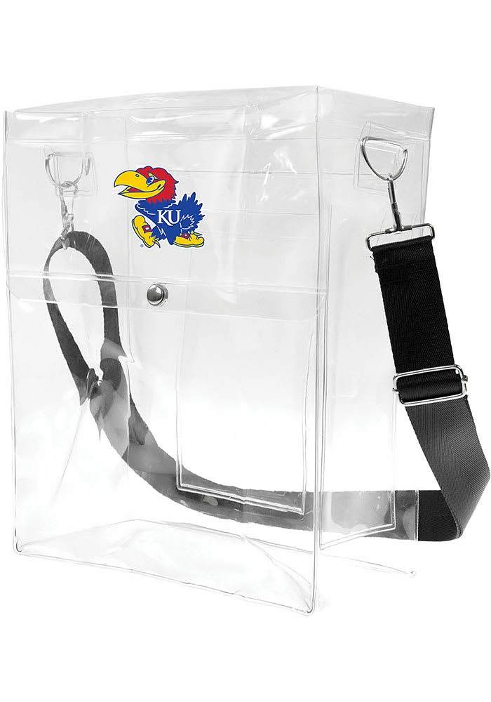 Kansas Jayhawks Blue Clear Ticket Satchel Clear Bag