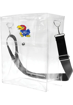 Kansas Jayhawks Blue Clear Ticket Satchel Clear Bag