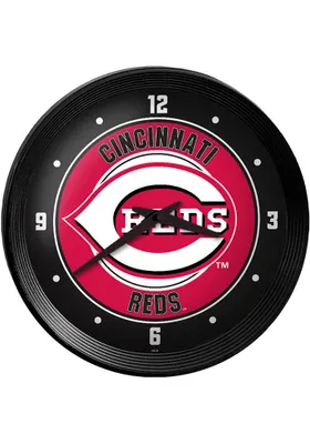 Cincinnati Reds Ribbed Frame Wall Clock