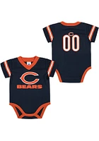 Chicago Bears Baby Navy Blue Dazzle Short Sleeve One Piece