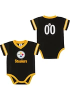 Pittsburgh Steelers Baby Black Dazzle Short Sleeve One Piece