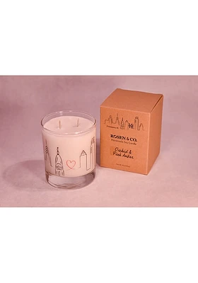 Philadelphia Signature Philly Skyline Design White Candle