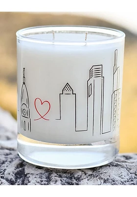 Philadelphia Signature Philly Skyline Graphic White Candle