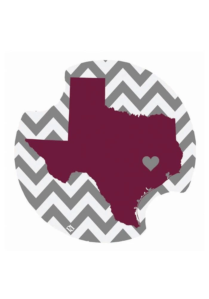 Texas A&M Aggies Chevron 2 Pack Car Coaster - Maroon