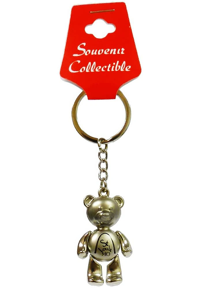St Louis Silver Bear Keychain - Silver