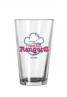Texas Rangers Vintage Ball with Hat Logo Pint Glass - Blue