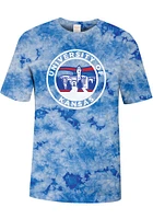 Uscape Kansas Jayhawks Blue Crystal Tie Dye Short Sleeve T Shirt