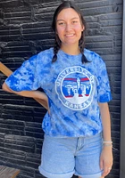 Uscape Kansas Jayhawks Blue Crystal Tie Dye Short Sleeve T Shirt