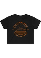 Uscape Philadelphia Womens Black Starry Skyline Short Sleeve T-Shirt